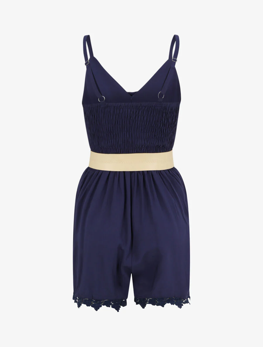 Stijlvolle knopjes shorts - Donkerblauw - Image 2