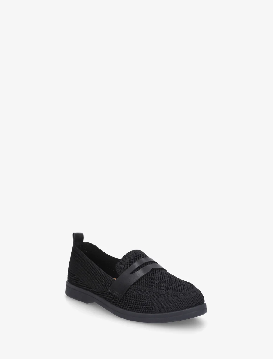 Stoffen mocassins met imitatie-inzetstuk - Zwart - Image 2
