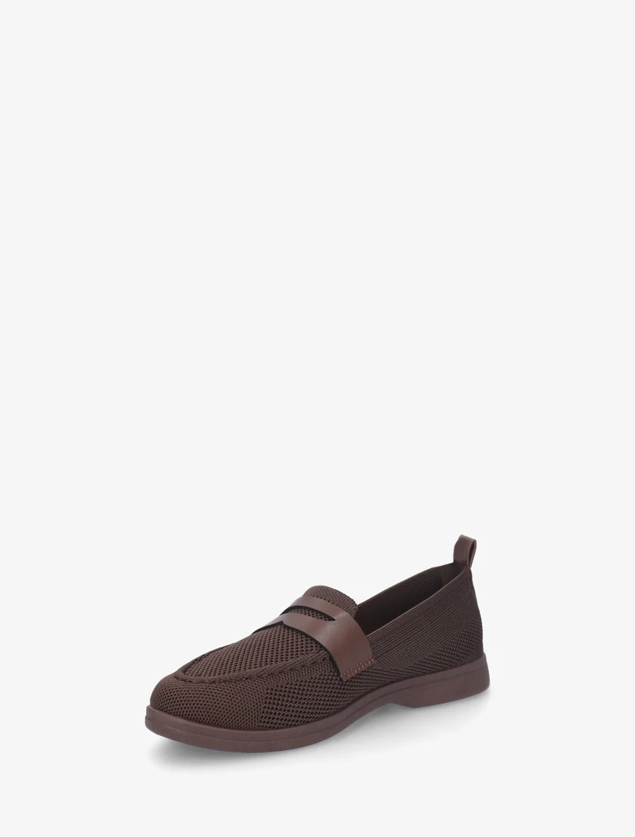Stoffen mocassins met imitatie-inzetstuk - Bruin - Image 3