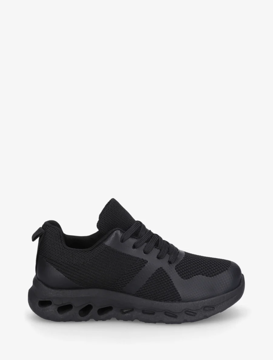 Stoffen sneakers met een geperforeerde zool - Zwart