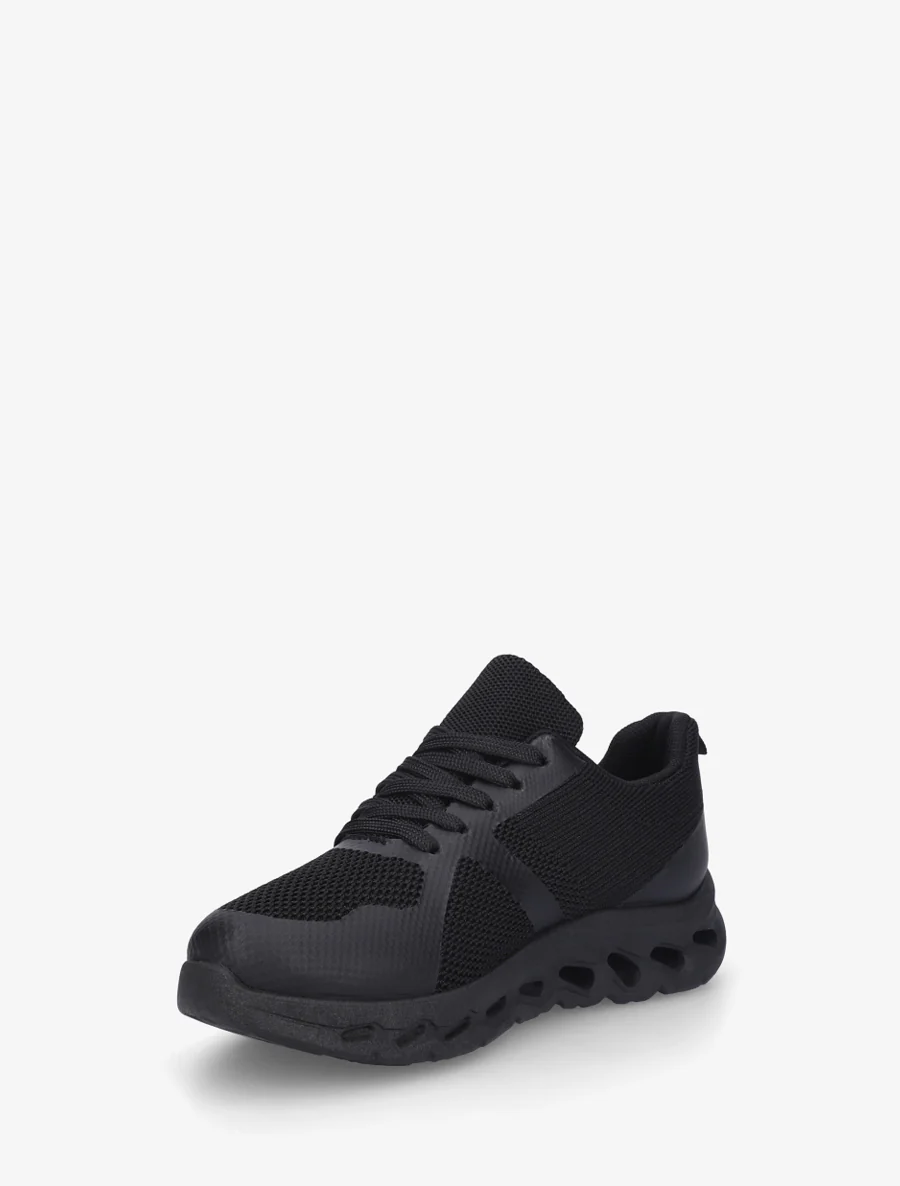 Stoffen sneakers met een geperforeerde zool - Zwart - Image 3