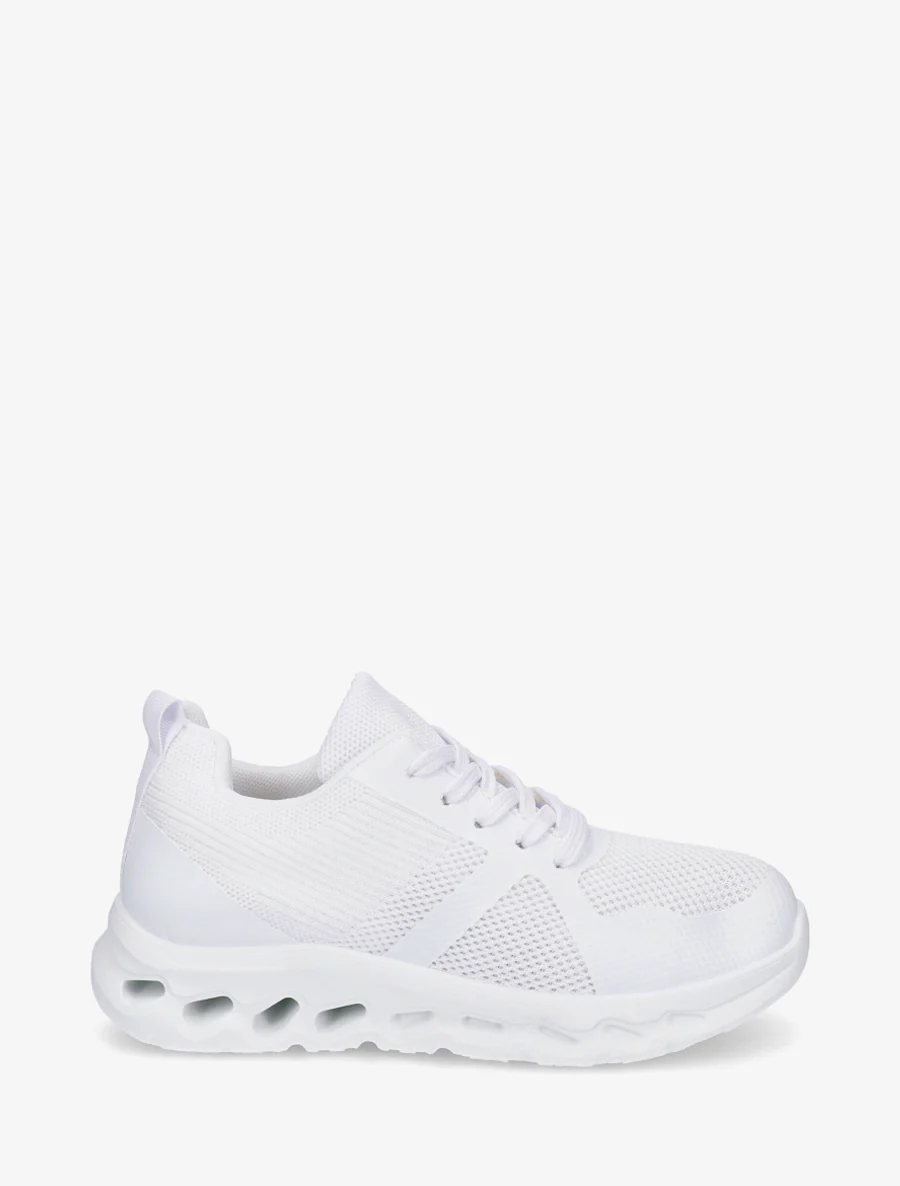 Stoffen sneakers met een geperforeerde zool - Wit