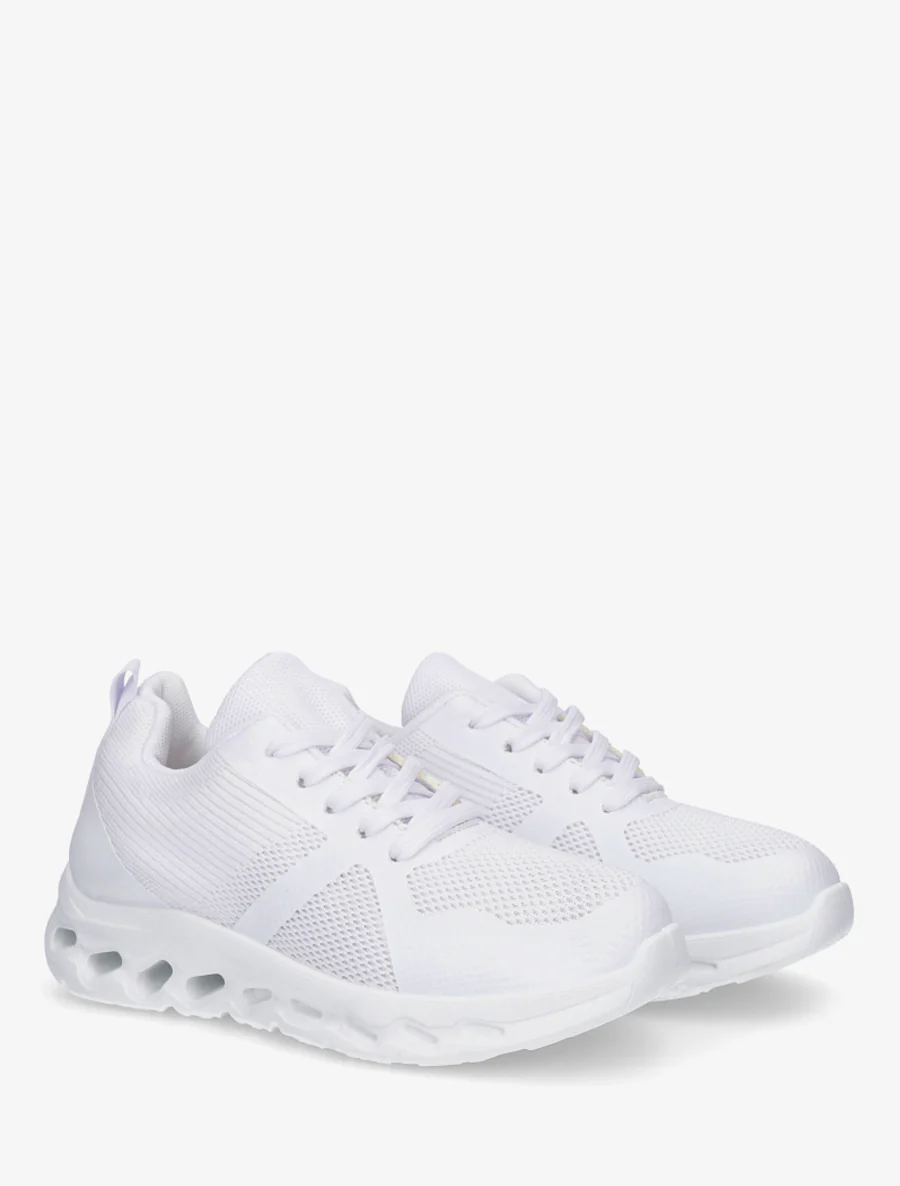 Stoffen sneakers met een geperforeerde zool - Wit - Image 4
