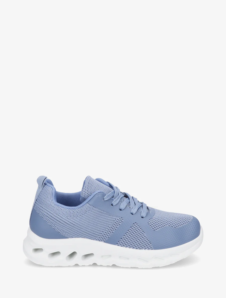 Stoffen sneakers met een geperforeerde zool - Blauw