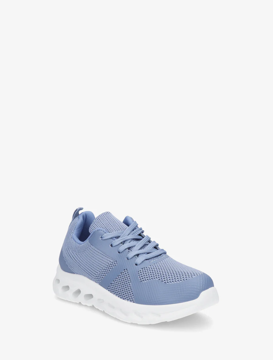 Stoffen sneakers met een geperforeerde zool - Blauw - Image 2