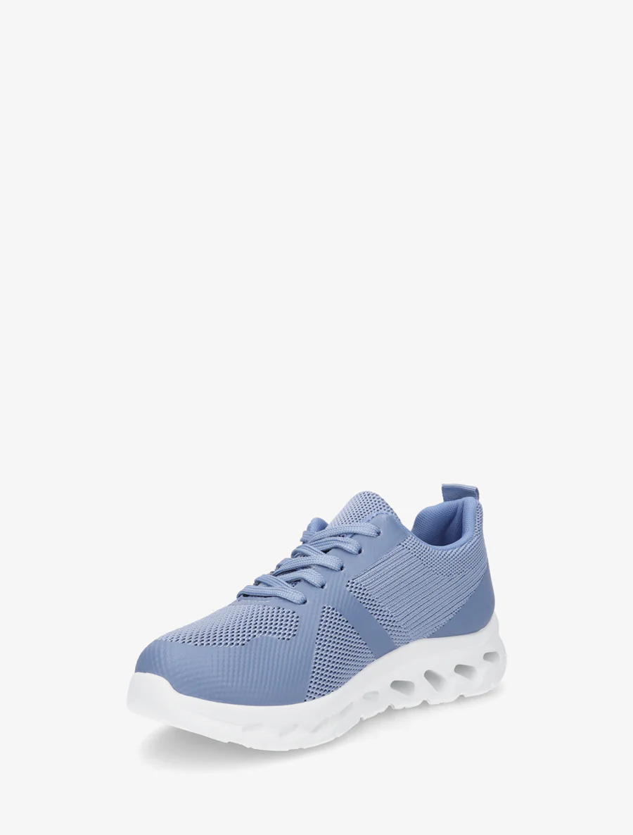 Stoffen sneakers met een geperforeerde zool - Blauw - Image 3