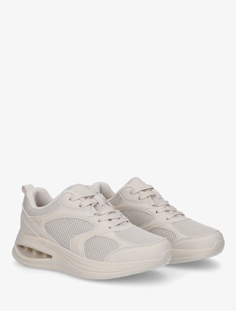 Stoffen sneakers met luchtbelzool - Beige - Image 4