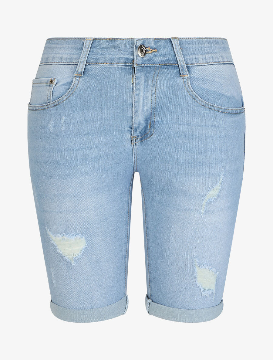 Strakke push up bermuda - blauw