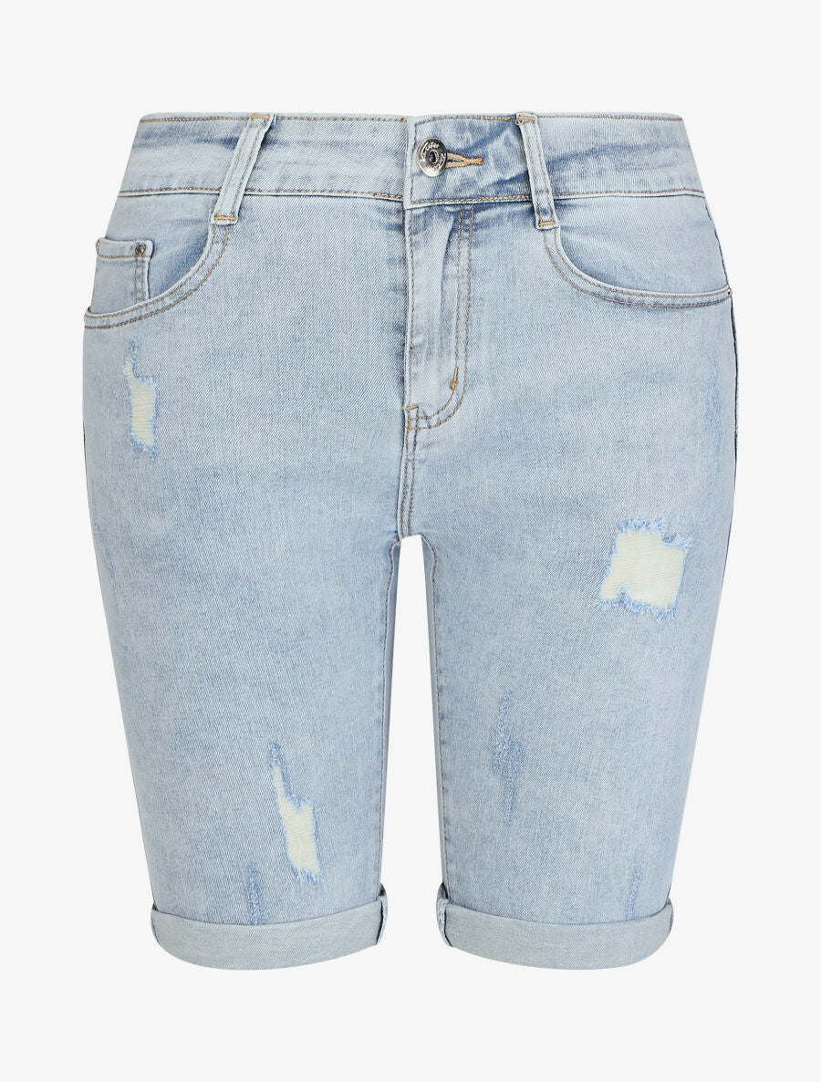 Strakke push up bermuda - Lichtblauw