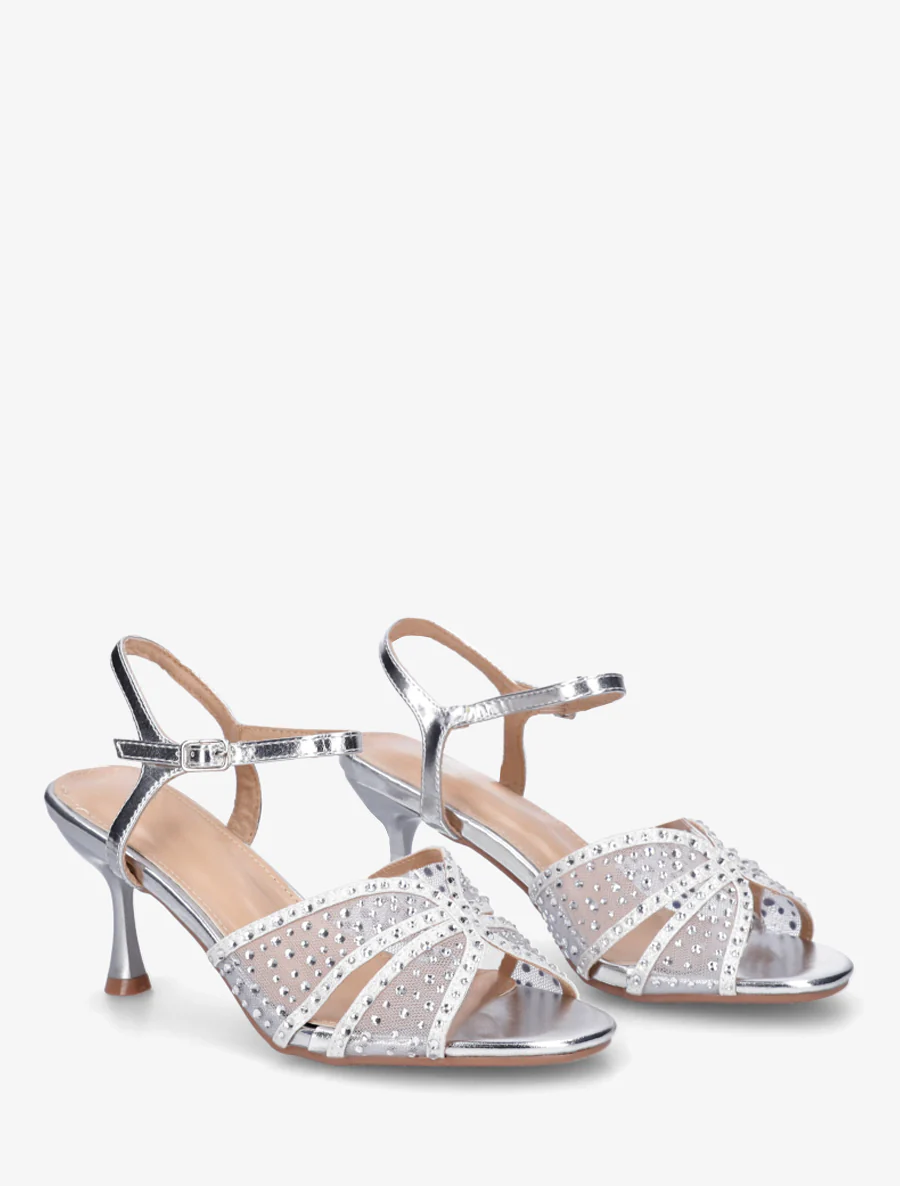 Strass sandalen en naaldhak - Geld - Image 4
