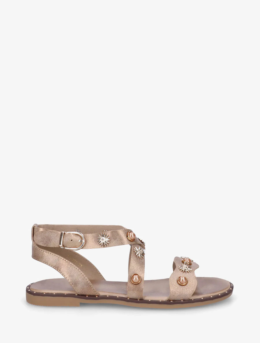 Strassenslippers met platte, genagelde zool - Mol