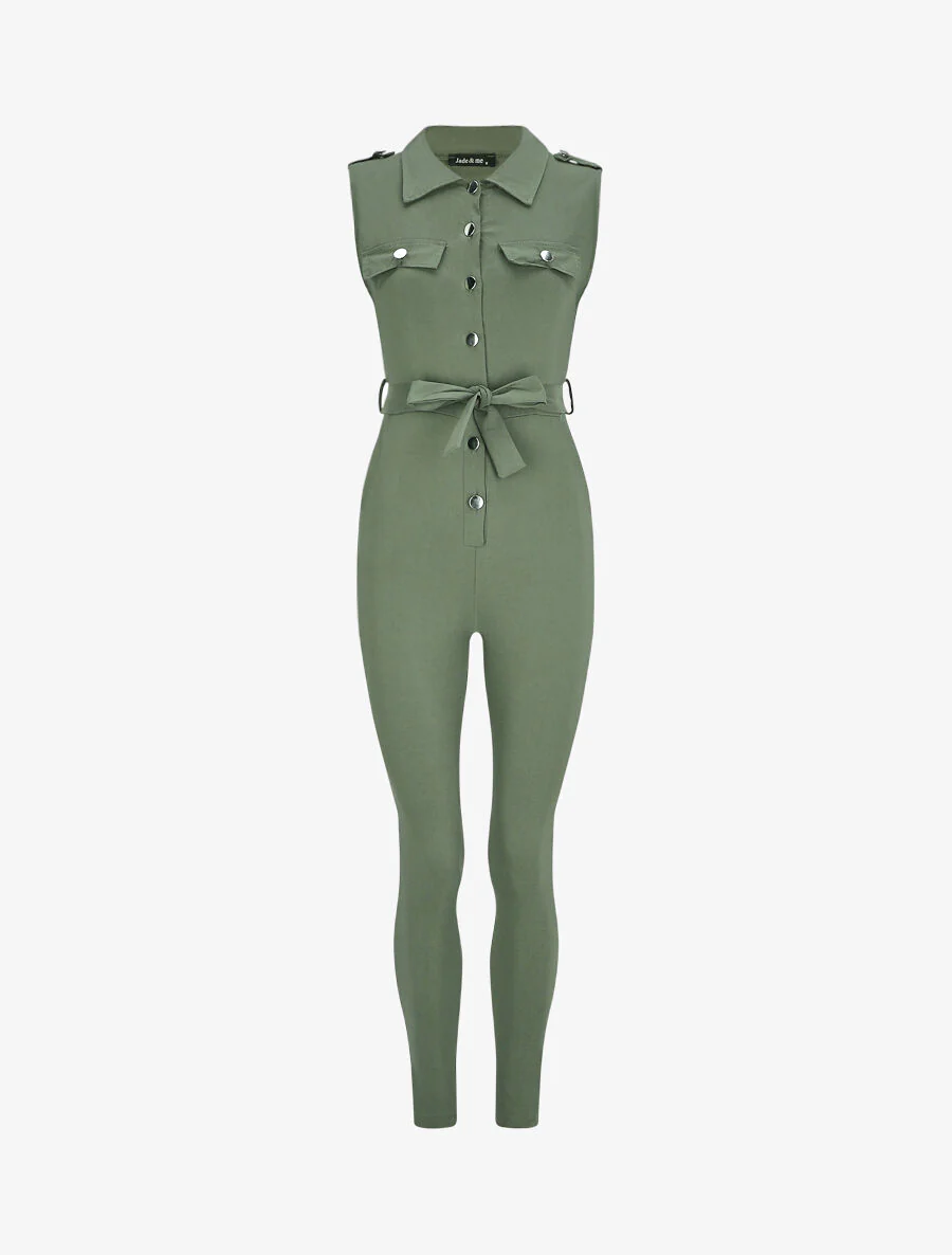 Stretch slim combinatie - Kakigroen
