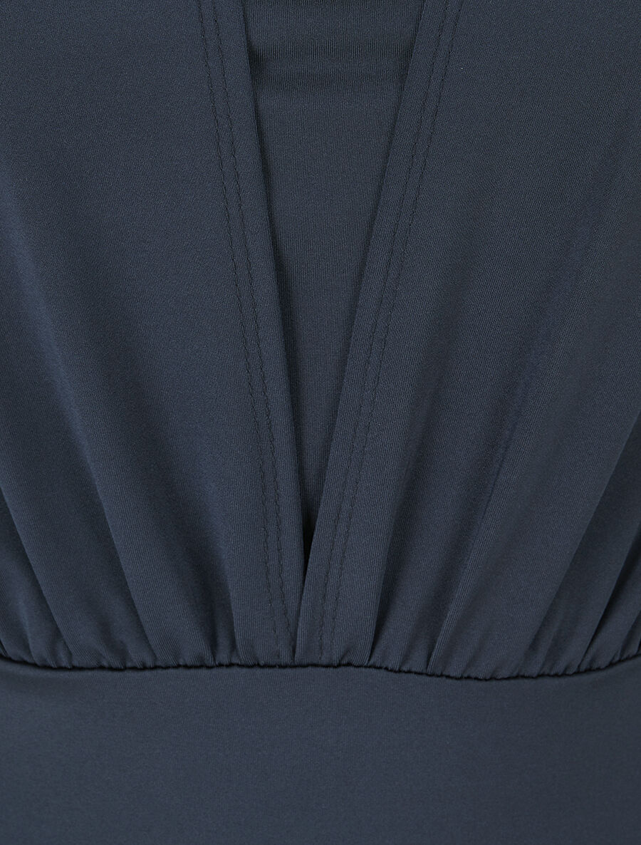 Stretchbody met diep uitgesneden halslijn - Marineblauw - Image 3