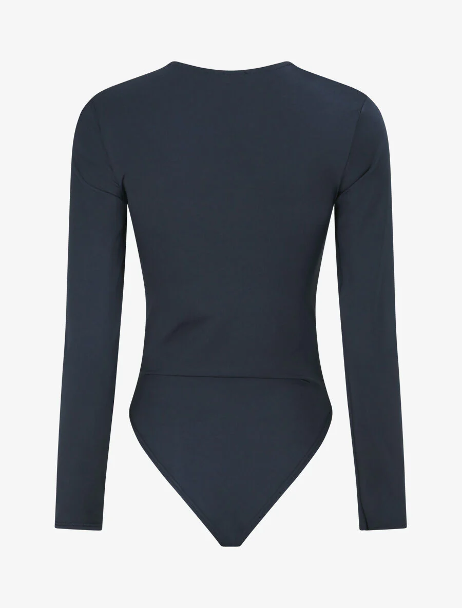 Stretchbody met gedraaide halslijn - Marineblauw - Image 2
