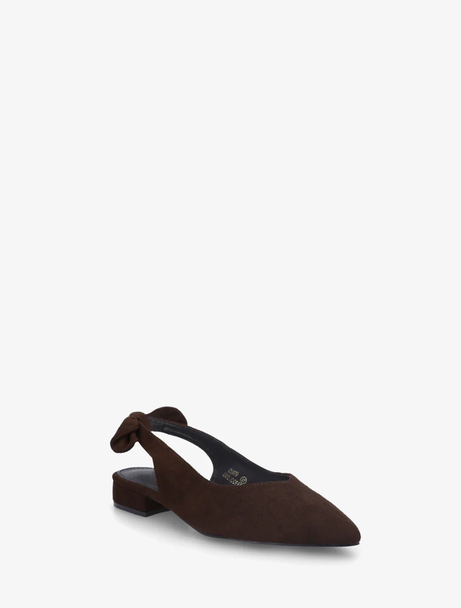 Suède ballerina's met hak - Chocolade - Image 2