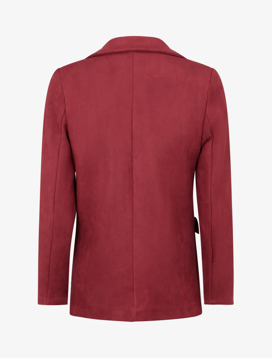 Suède blazer met knopen - Bordeaux - Image 2