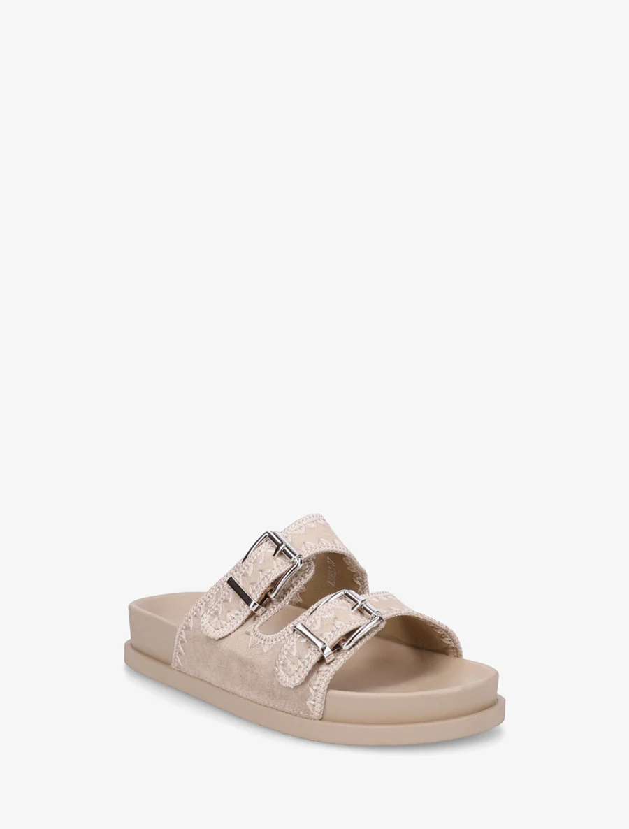 Suède dubbelgesp sandalen met borduursels - Mol - Image 2