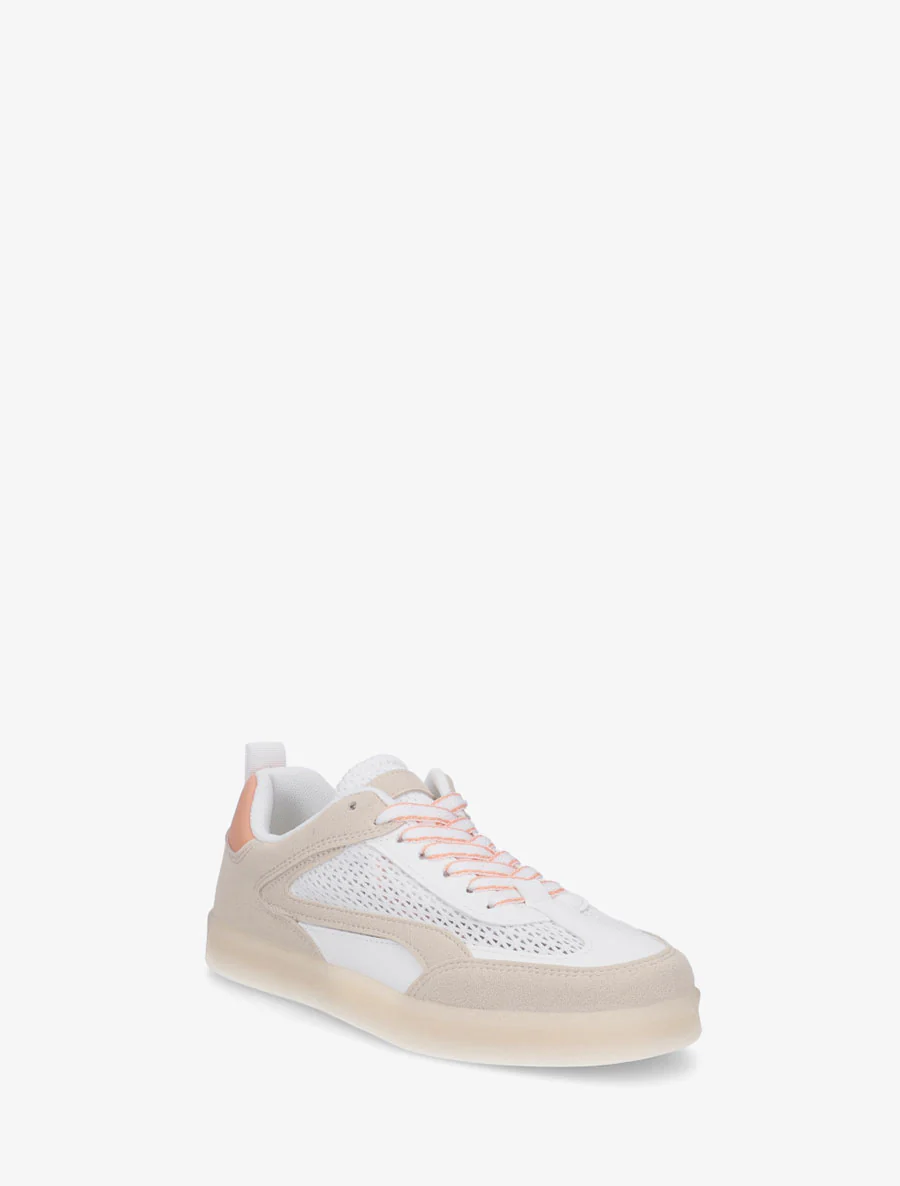 Suède en mesh sneakers - Wit - Image 2