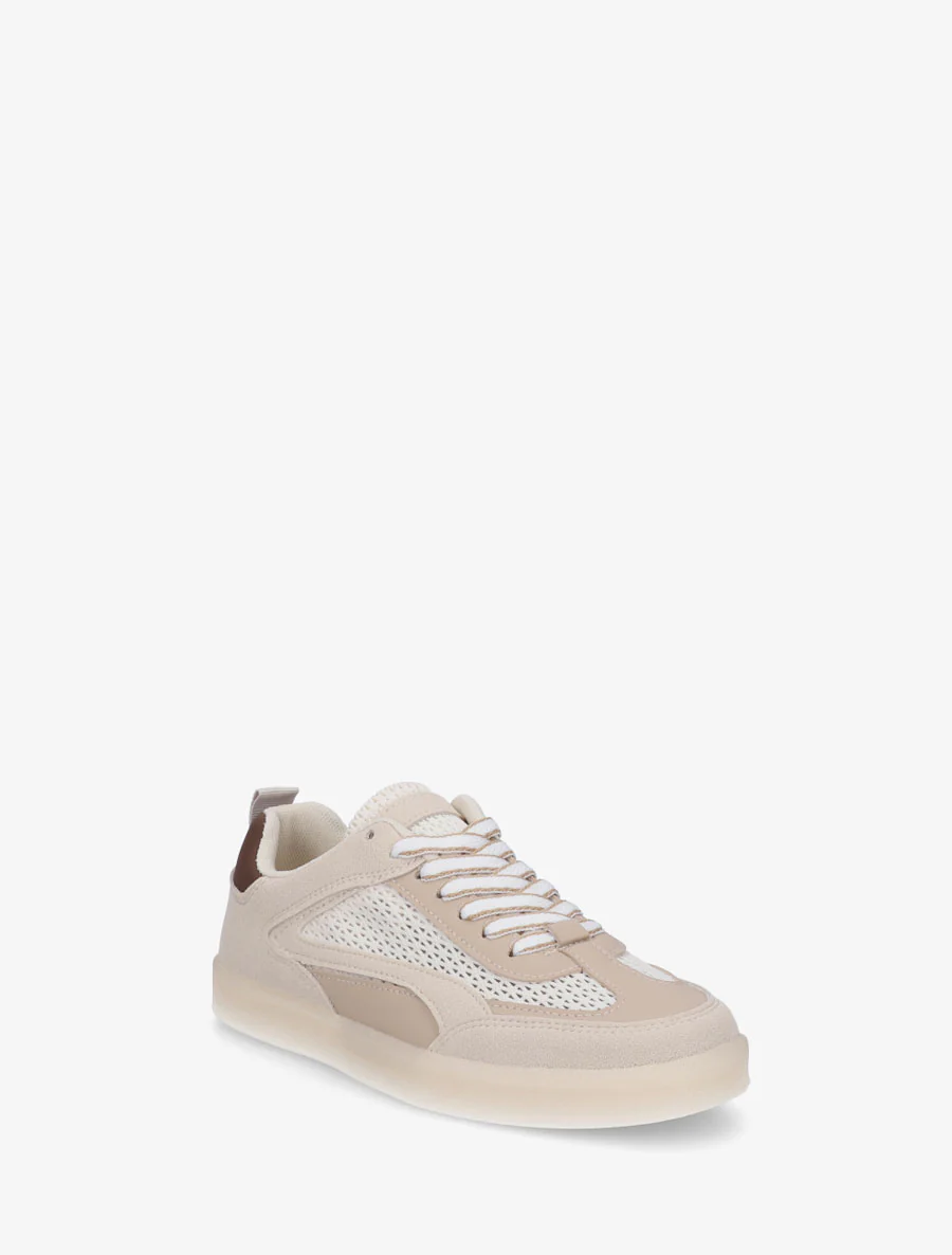 Suède en mesh sneakers - Beige - Image 2