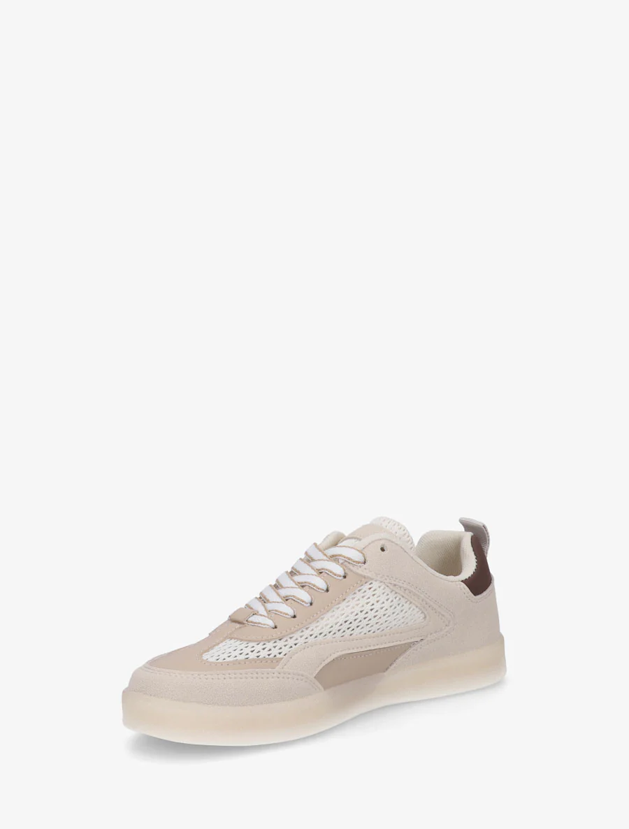 Suède en mesh sneakers - Beige - Image 3