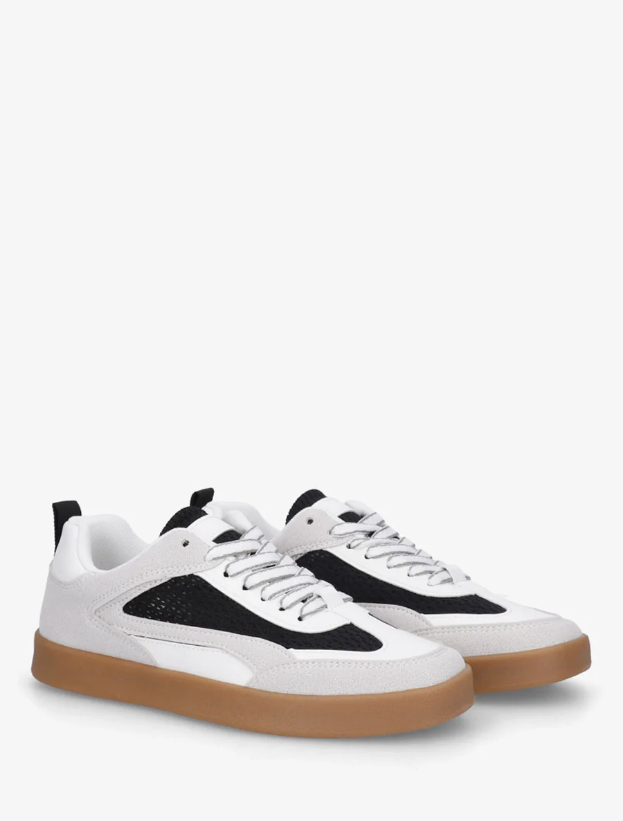 Suède en mesh sneakers - Zwart - Image 4