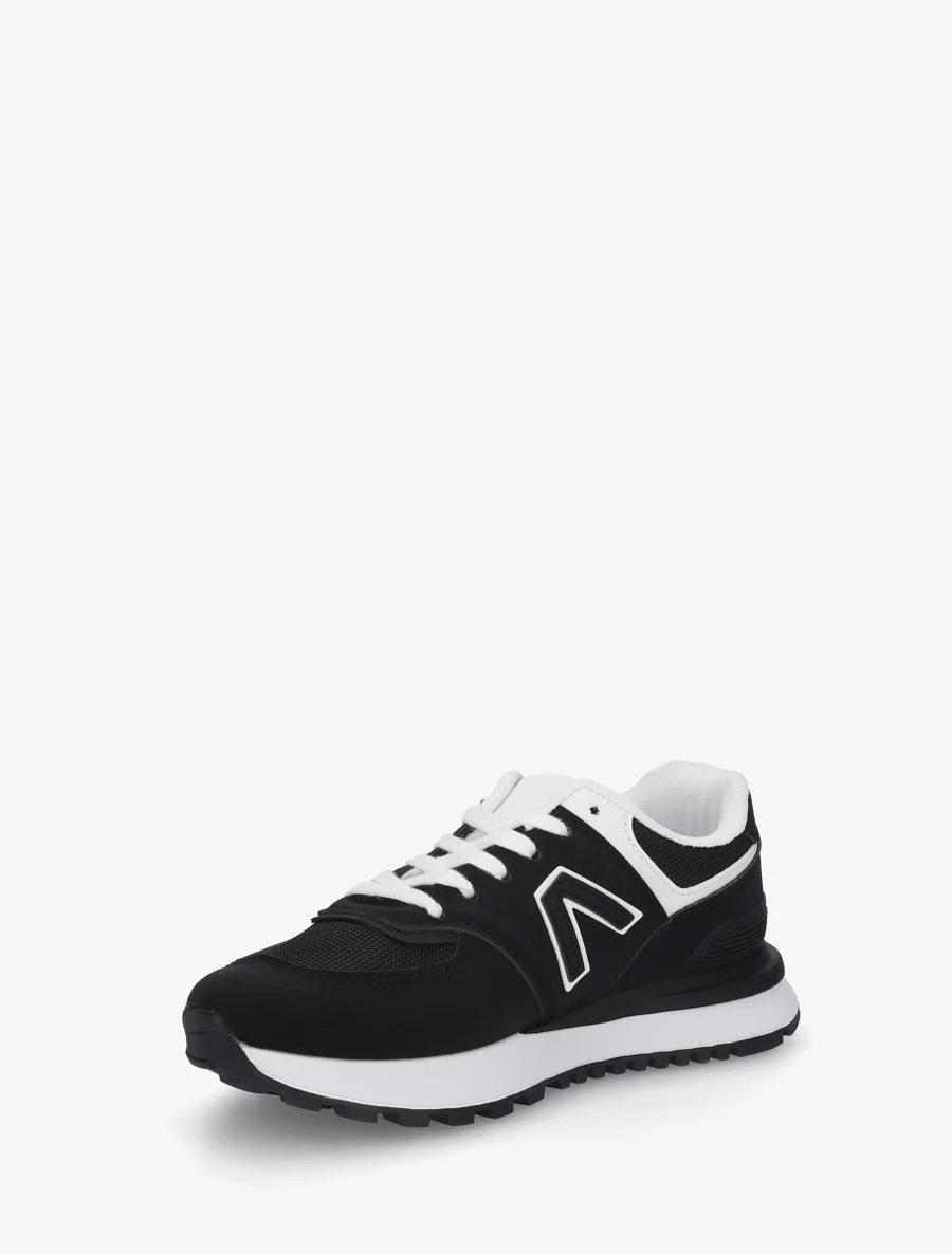 Suède en textiel sneakers - Zwart - Image 3