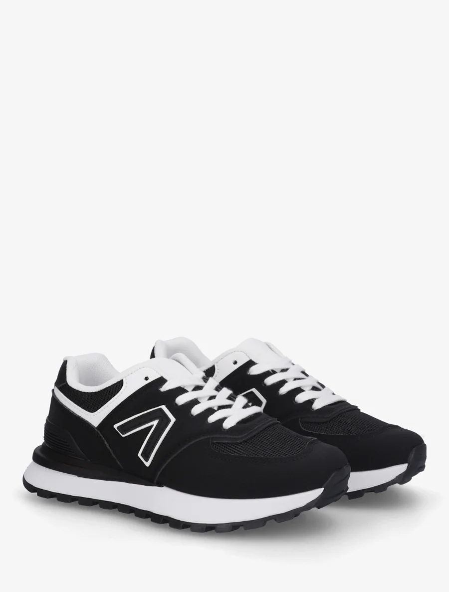 Suède en textiel sneakers - Zwart - Image 4