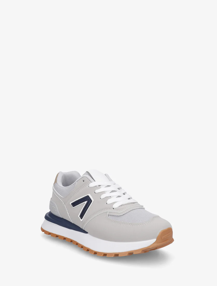 Suède en textiel sneakers - Lichtgrijs - Image 2
