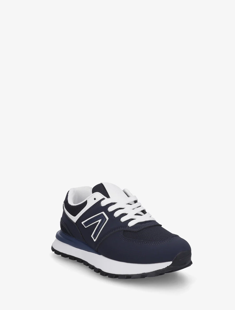 Suède en textiel sneakers - Marine - Image 2