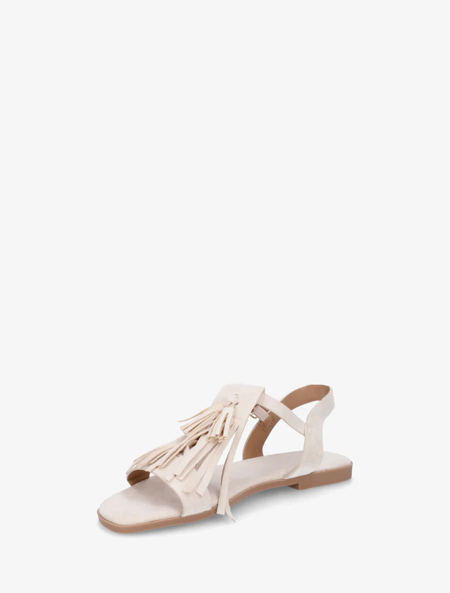 Suède franjes sandalen - Beige - Image 3