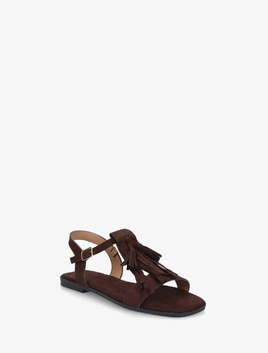 Suède franjes sandalen - Bruin - Image 2