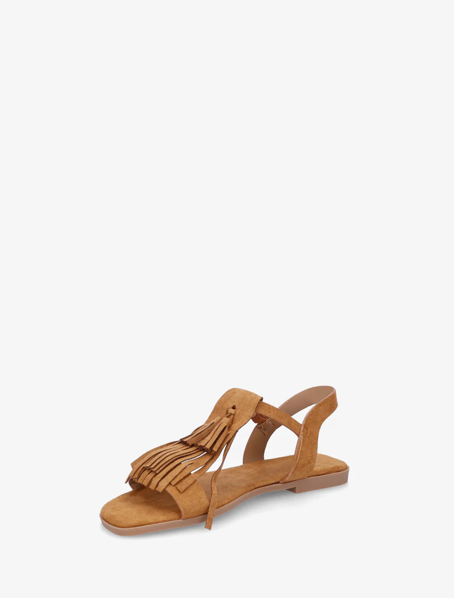 Suède franjes sandalen - Kameel - Image 3