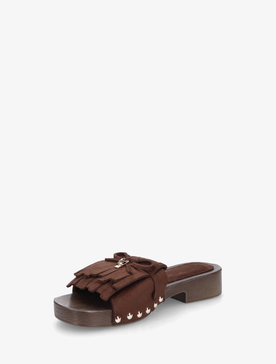 Suède franjes slippers - Bruin - Image 3