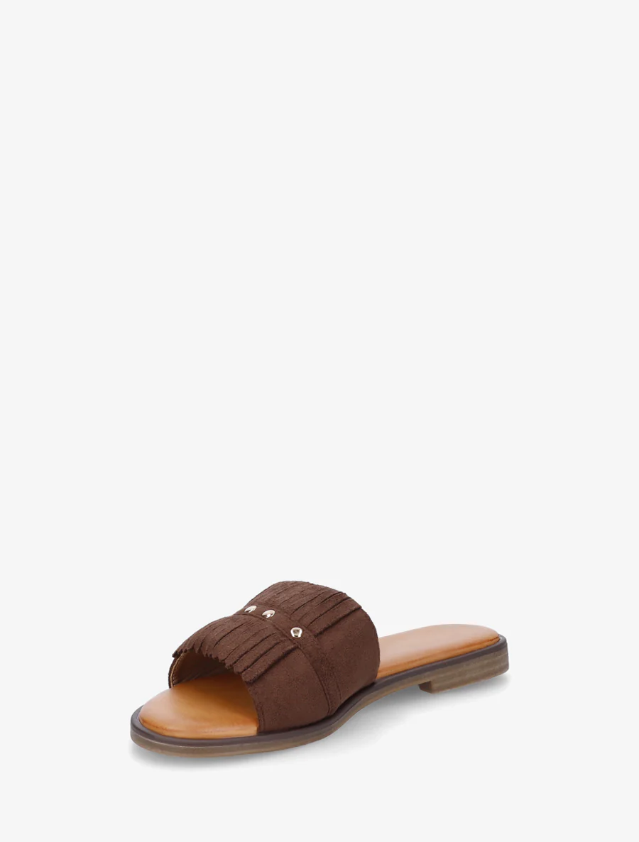 Suède franjes slippers - Bruin - Image 3