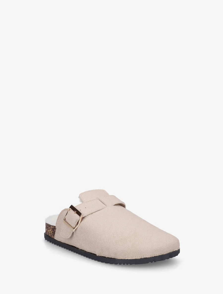 Suède gevoerde muiltjes - Beige - Image 2