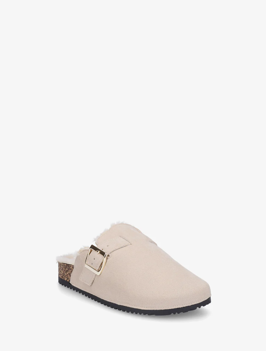 Suède gevoerde muiltjes - Beige - Image 2