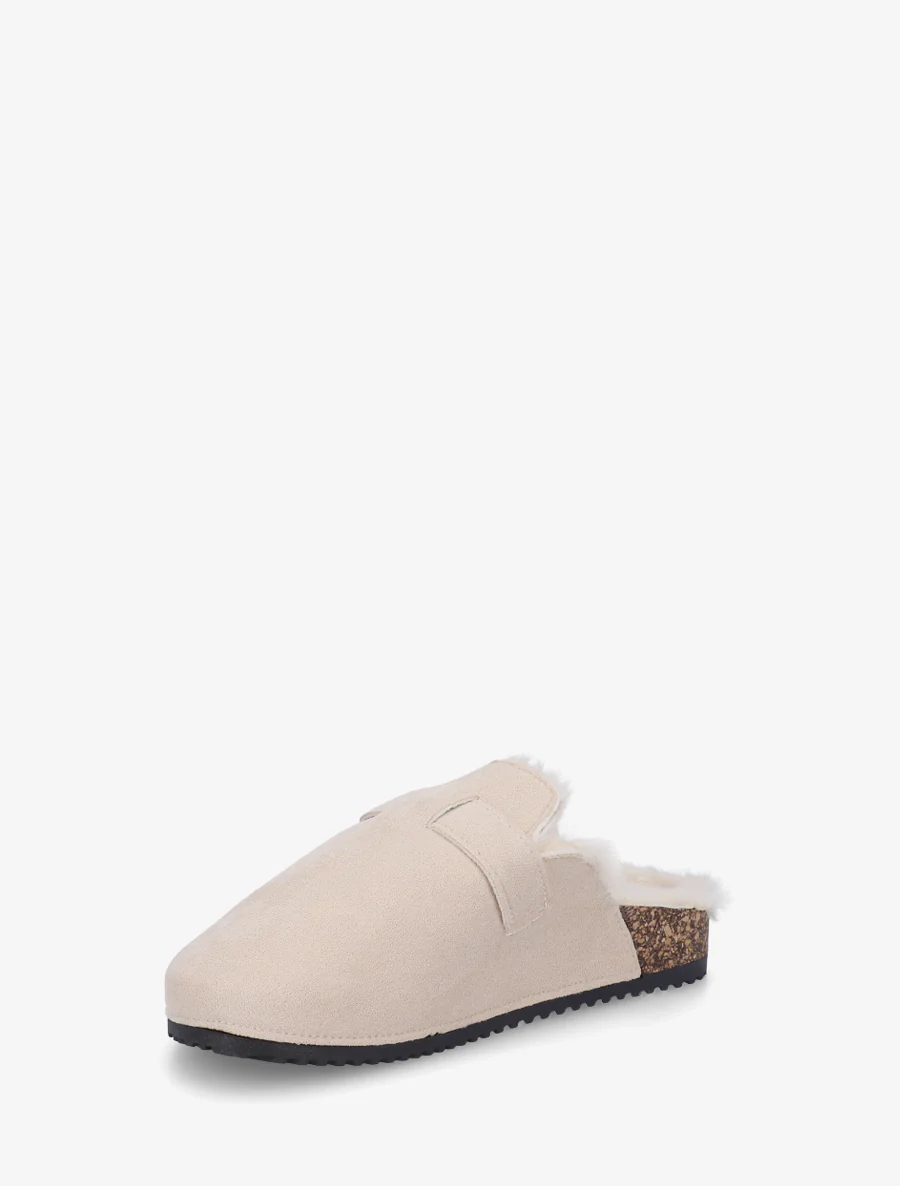 Suède gevoerde muiltjes - Beige - Image 3