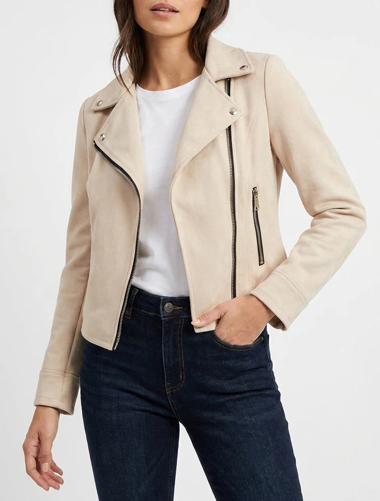 Suède jasje in perfecto stijl - Beige - Image 4