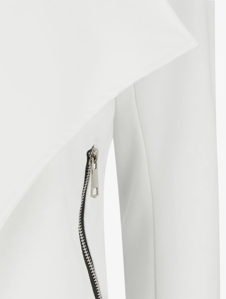 Suède jasje met decoratieve ritszakken - Wit - Image 3