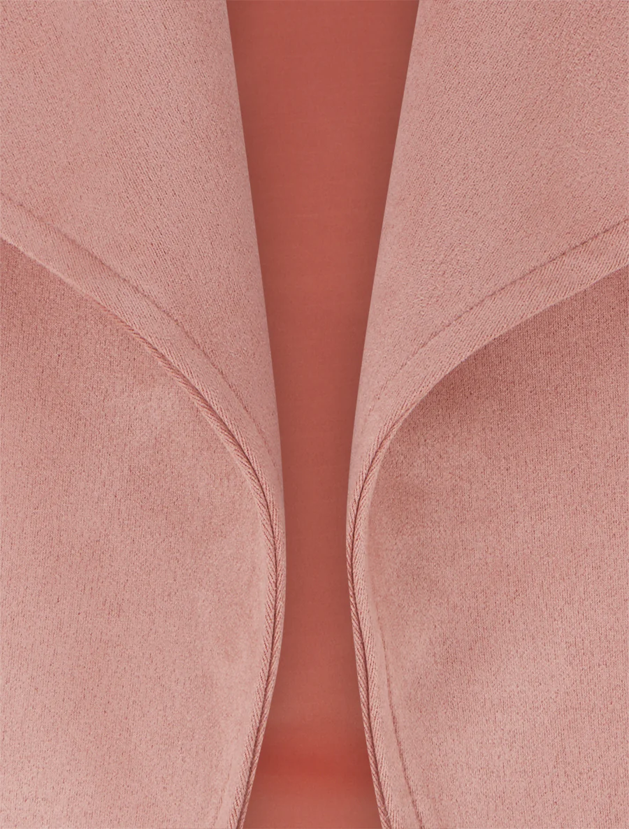 Suède jasje met decoratieve ritszakken - Oudroze - Image 3