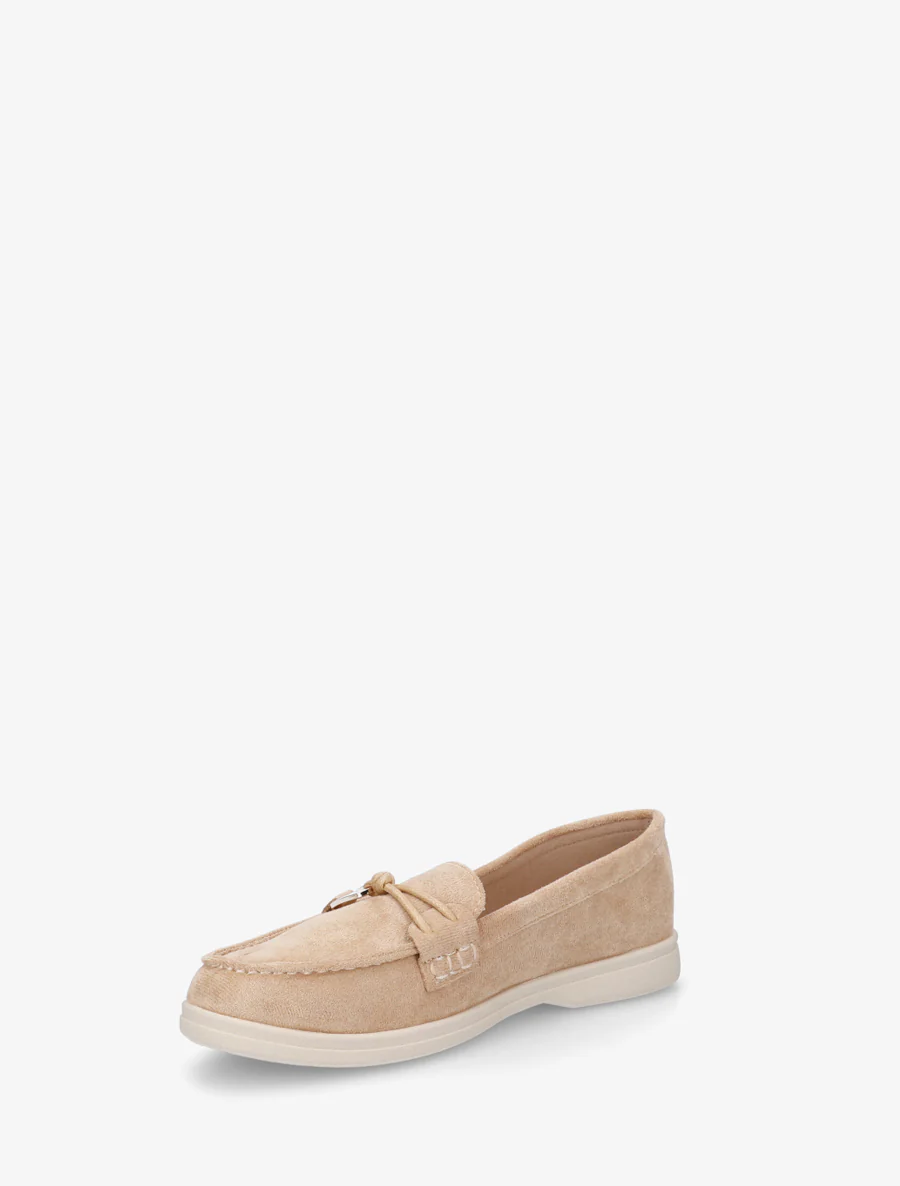 Suède loafers met decoratieve gesp - Beige - Image 3