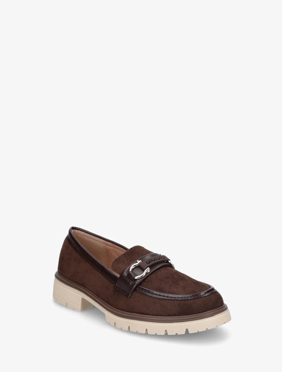 Suède loafers met decoratieve gesp - Bruin - Image 2