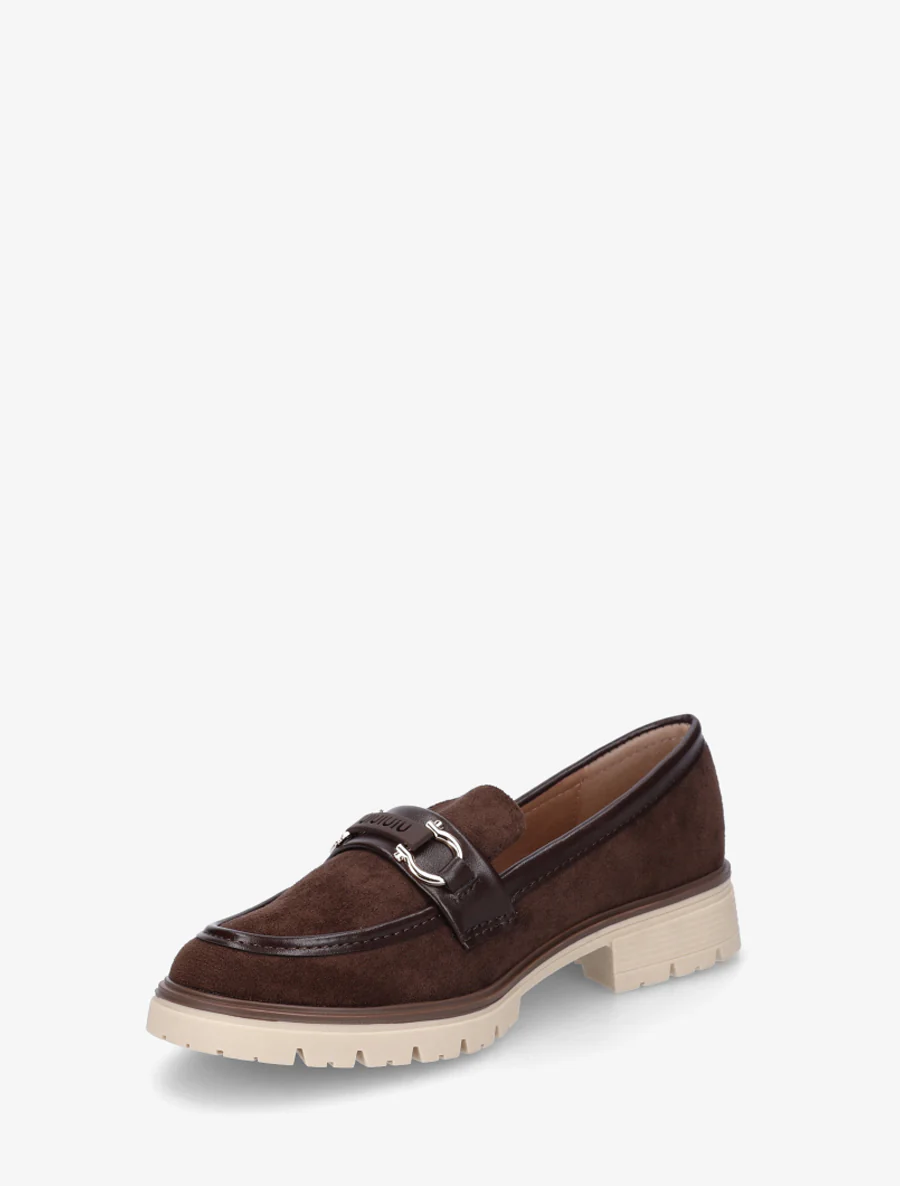 Suède loafers met decoratieve gesp - Bruin - Image 3