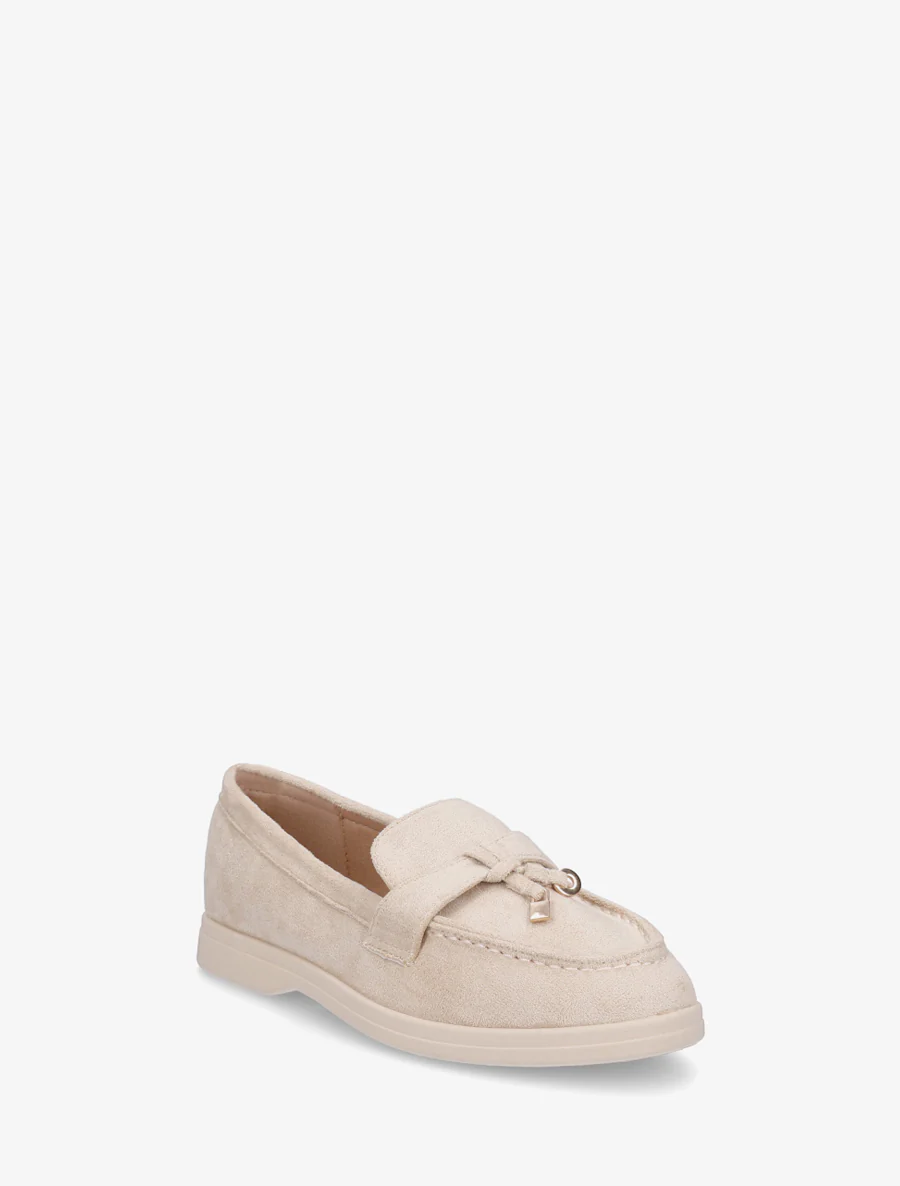 Suède loafers met decoratieve gesp - Beige - Image 2