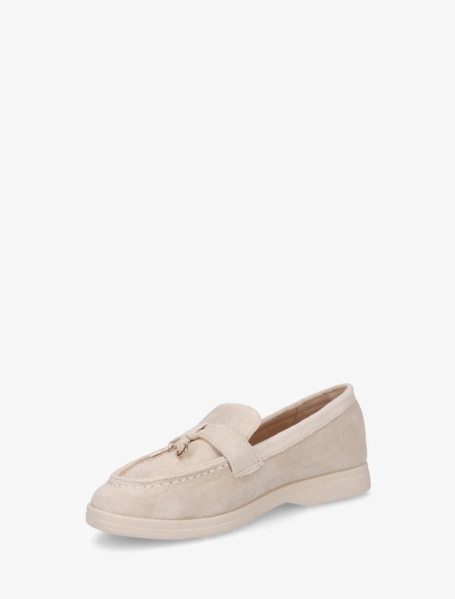 Suède loafers met decoratieve gesp - Beige - Image 3