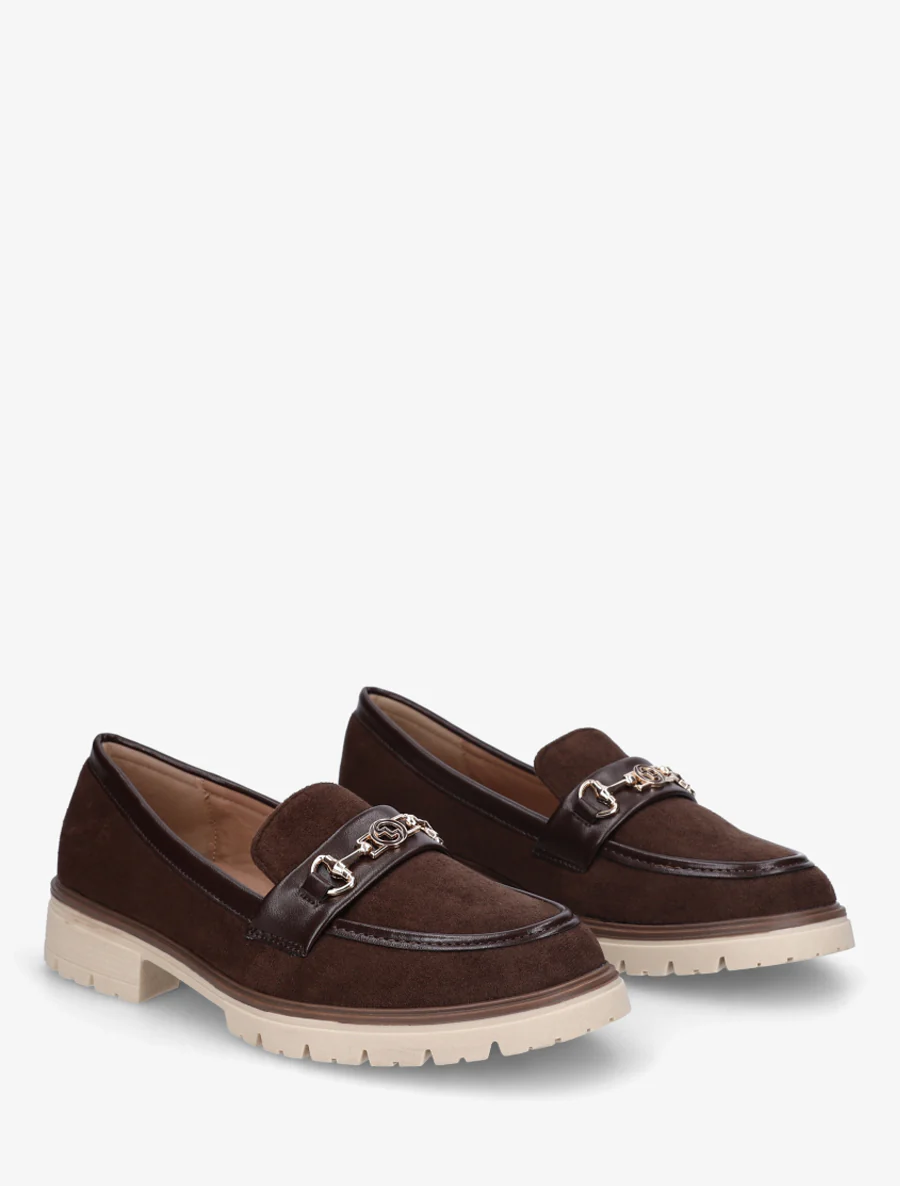Suède loafers met fantasiebuckle - Bruin - Image 4