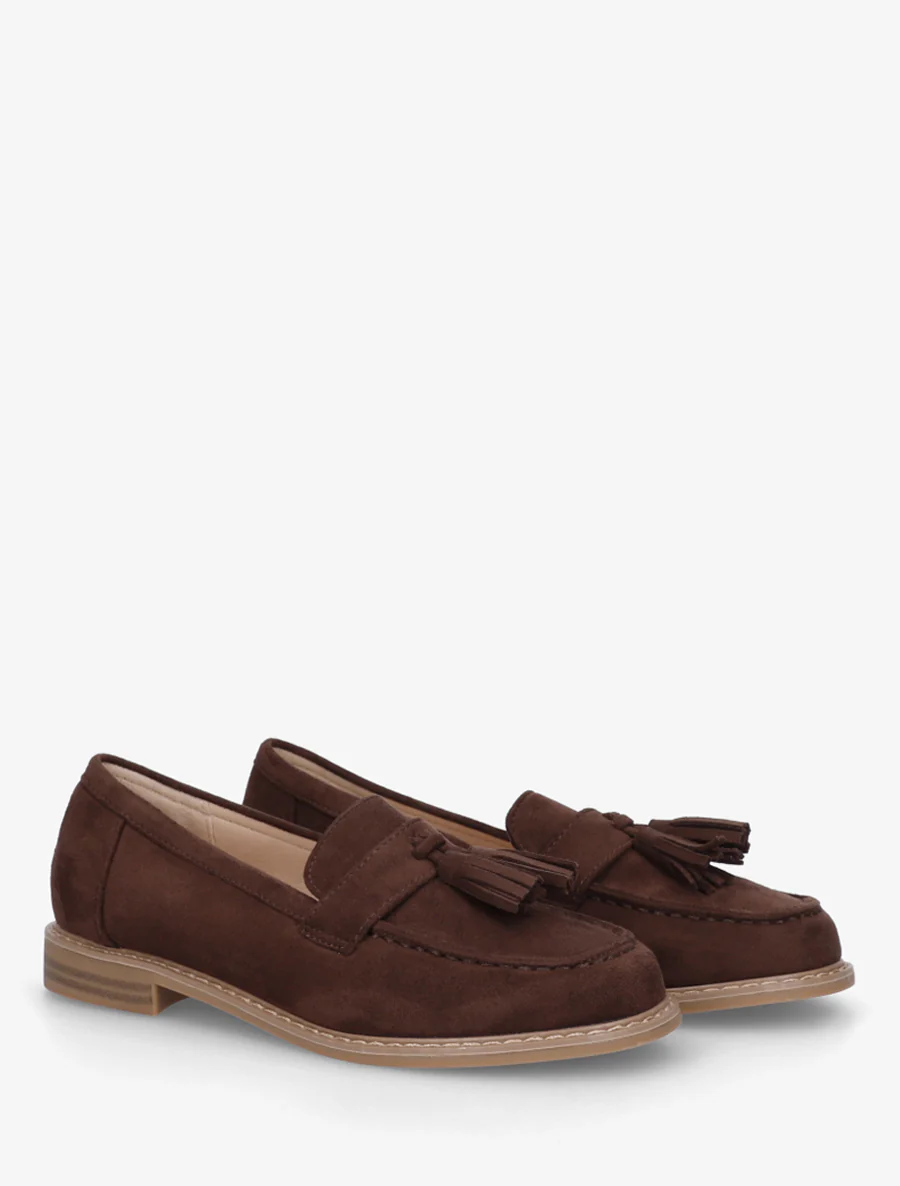 Suède loafers met kwastjes - Bruin - Image 4