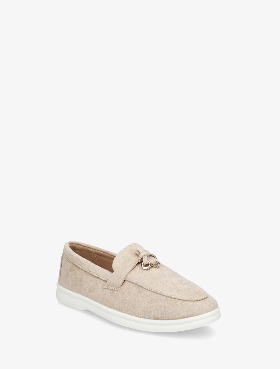 Suède loafers met platte zool - Beige - Image 2