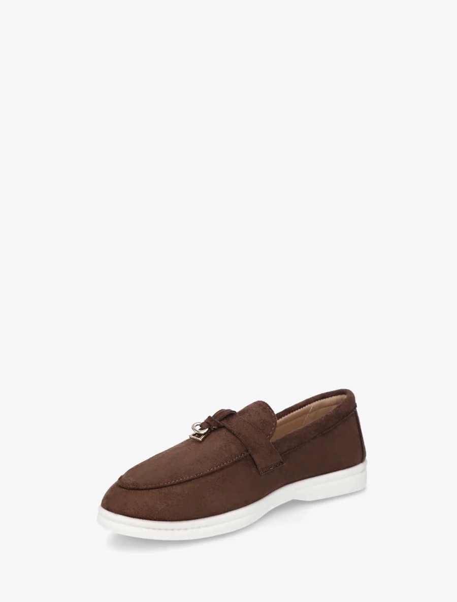 Suède loafers met platte zool - Bruin - Image 3