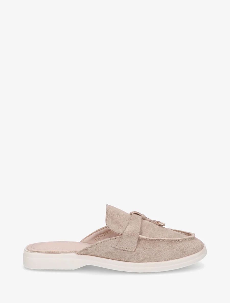 Suède mocassin stijl muiltjes - Lichtmol